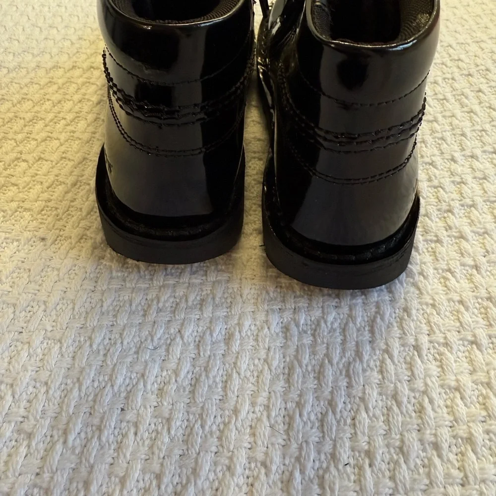 Kickers Kick Hi Zip Core Lace With Side Zip In Black Patent ( UNISEX )